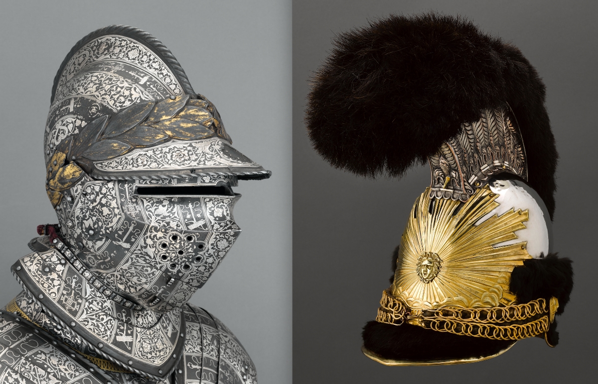 Armure du Dauphin, futur Henri II et casque de garde du corps du roi