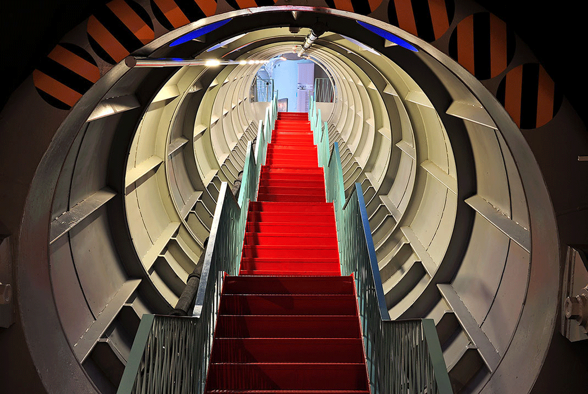 Atomium inside staircase - Brussels