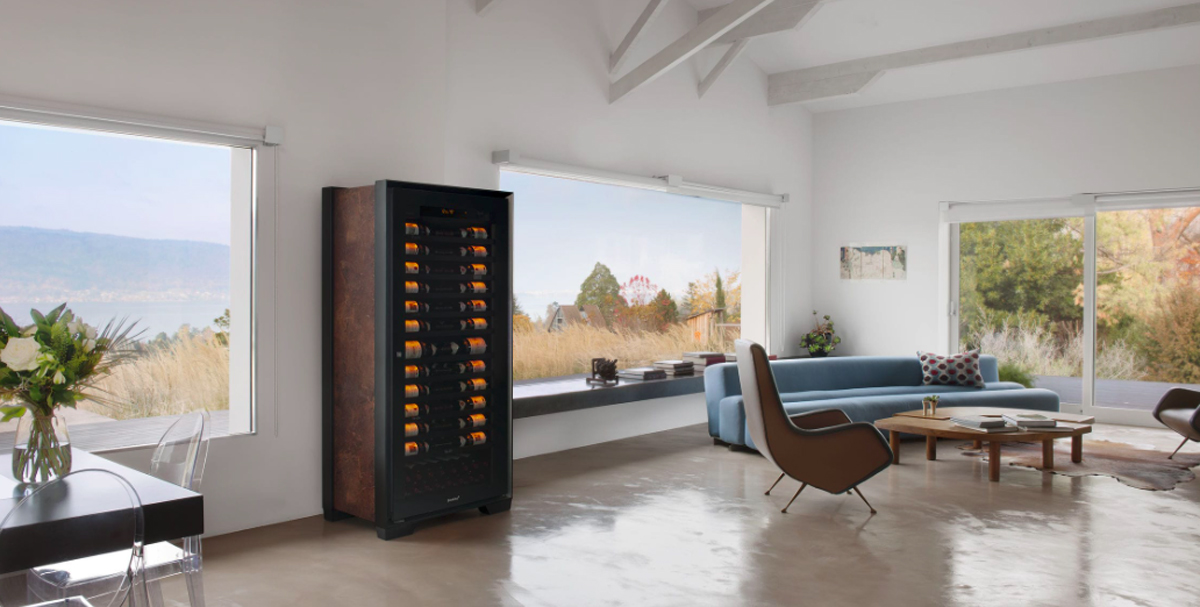 Wine cooler living dining room
