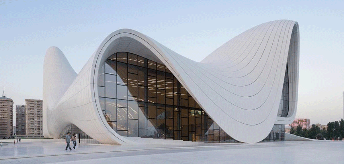 Heydar Aliyev cultural center of  Baku en Azerbaijan