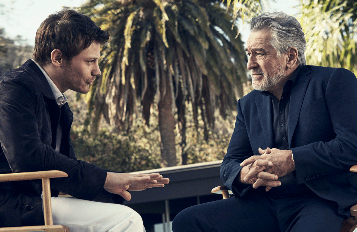 Robert De Niro et McCaul Lombardi sur le tournage de la pub Ermenegildo Zegna
