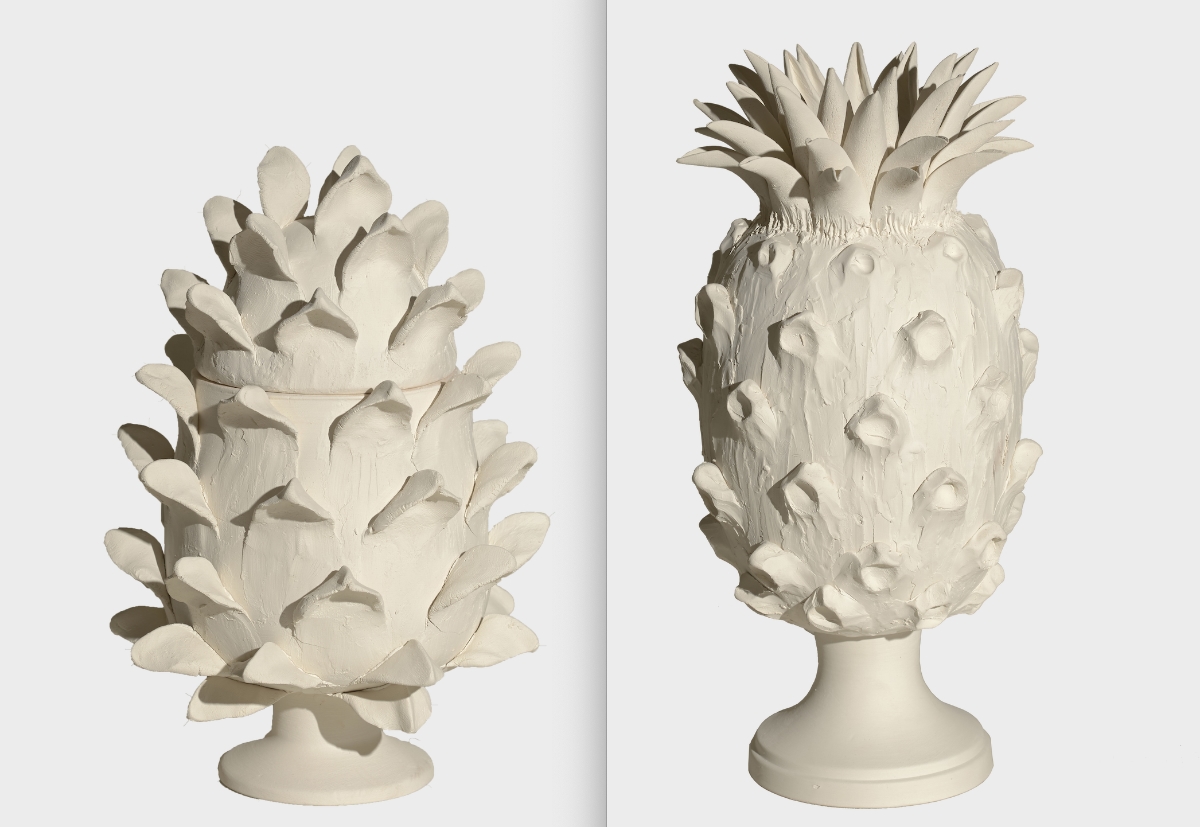 Jean Roger stemmed artichoke and pineapple boxes