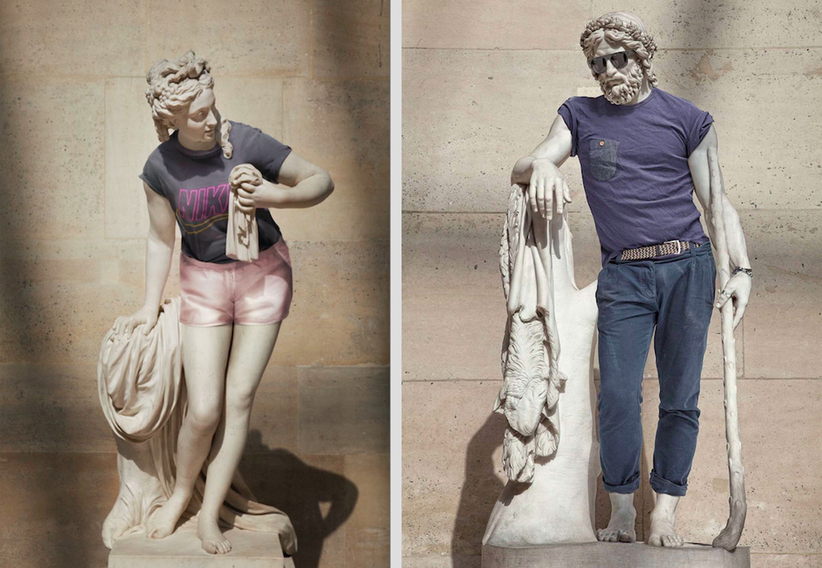 Léo Caillard statues hipsters