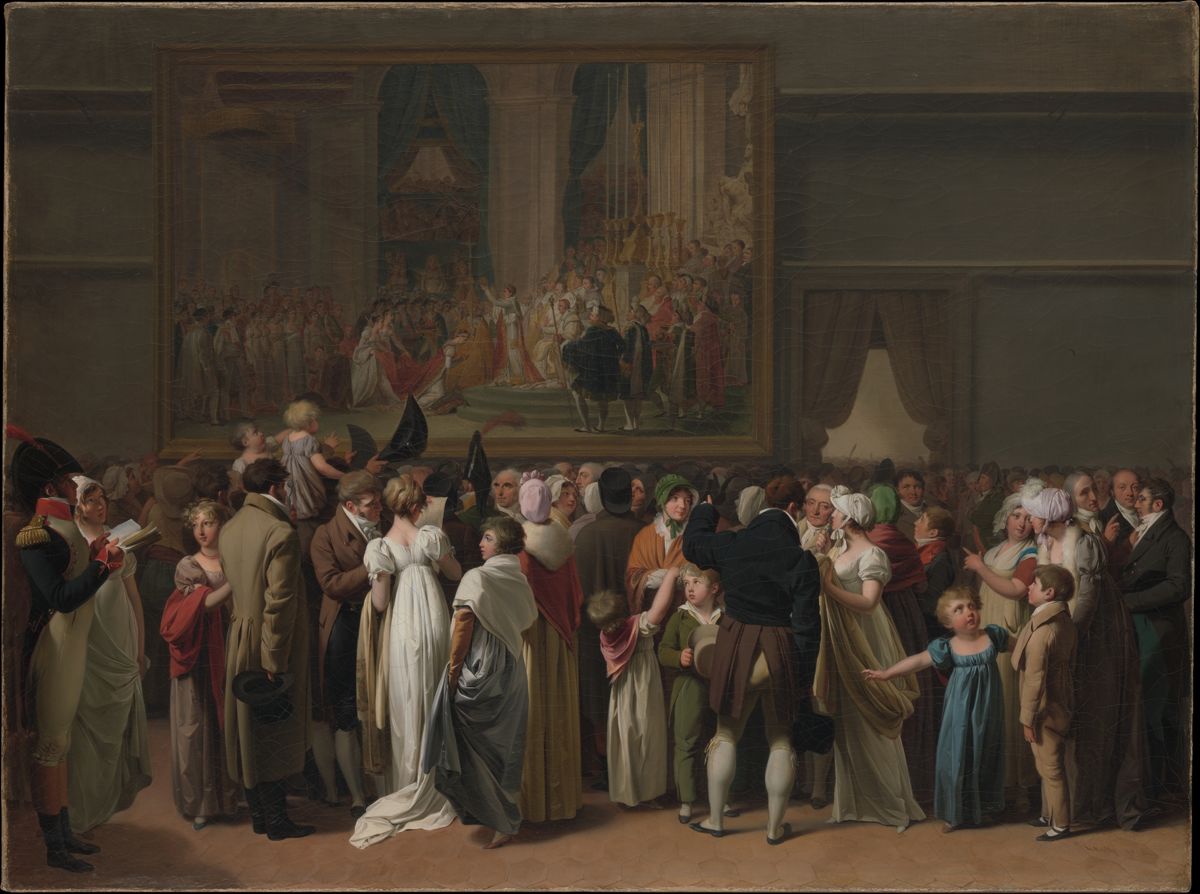 Louis-Léopold Boilly The Public admiring the Coronation painted by David at Louvre
