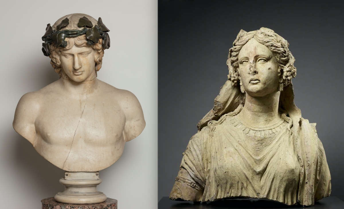 Musée du Louvre Busts of Antinous and Ariadne