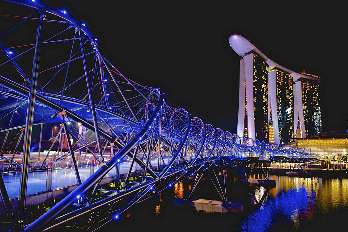 Pont Helix à Singapour