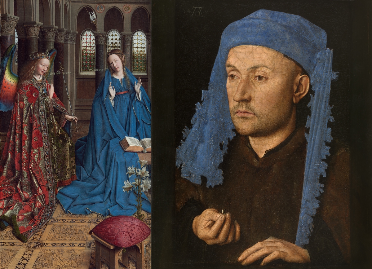 Van Eyck the Annunciation and the man with a blue