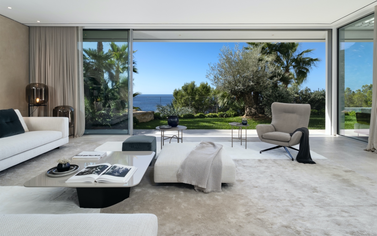 Cubist villa in Majorca living room