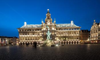 Hôtel de ville d'Anvers, le site touristique majeur flamand, en Belgique 