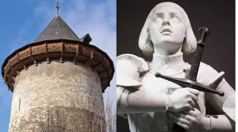 Rouen Donjon du Roi et buste de Jeanne d'Arc