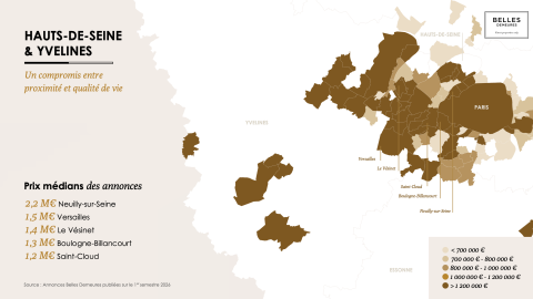 Carte du 78 et 92 - Marché immobilier de prestige