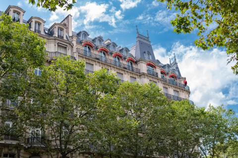 Façade d'un immeuble avenue du Président Wilson dans le 16e arrondissement de Paris. © Getty Images