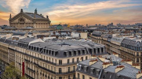 Paris, vue en hauteur sur l'opéra garnier