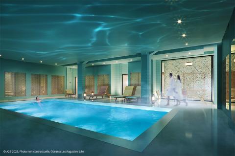 La salle des coffres sera transformée en piscine et espace bien-être