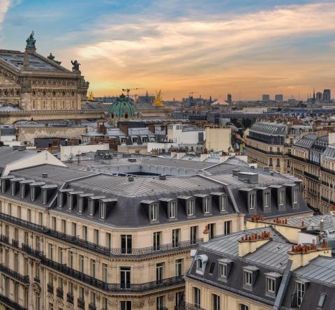 Paris, vue en hauteur sur l'opéra garnier